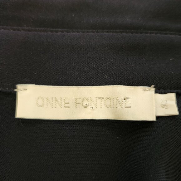 Anne Fontaine women's navy blue long sleeve button up blouse in size 40 - Picture 7 of 11